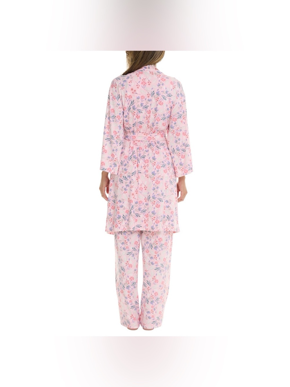 NWT Flora Nikrooz Pink Floral 3-Piece Pajama Set with Robe size XXL - Picture 4 of 11